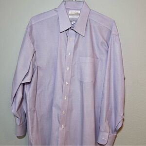 Roundtree and Yorke GOLD LABEL Dress Shirt Size 17 1/2 /34 Purple.
